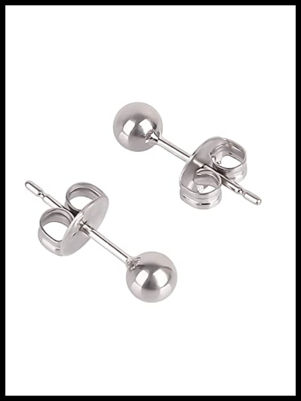 Titanium Ball Stud Earrings Hypoallergenic for Sensitive Ears 4mm